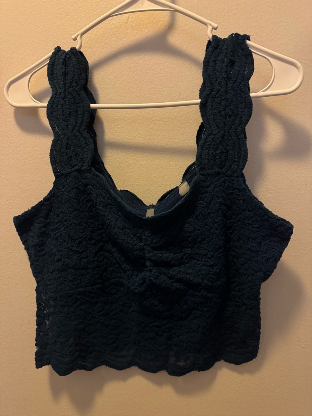 Lace Crop Bralette Tank - Navy